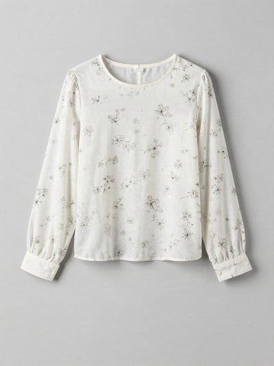 Freja bluse med blomsterprint – Hvid med print