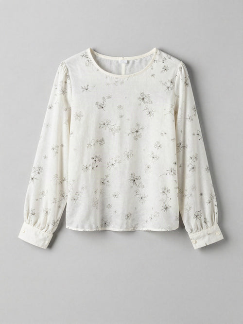 Freja bluse med blomsterprint