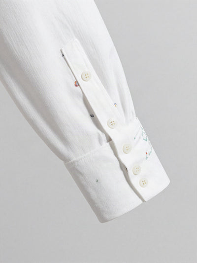 Freja bluse med blomsterprint – Hvid med print