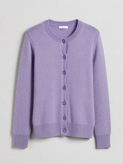 Ida cardigan med strikmønster – Lavendel