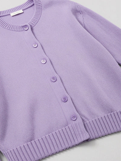 Ida cardigan med strikmønster – Lavendel
