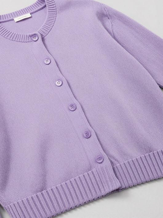 Ida cardigan med strikmønster – Lavendel