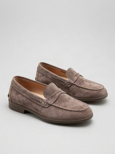 Signe loafer i ruskindslook – Mokka
