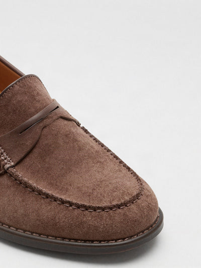 Signe loafer i ruskindslook – Mokka