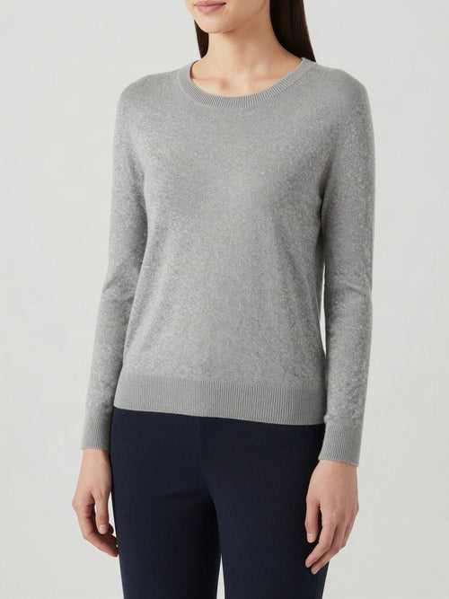 Vera strikbluse med rund hals