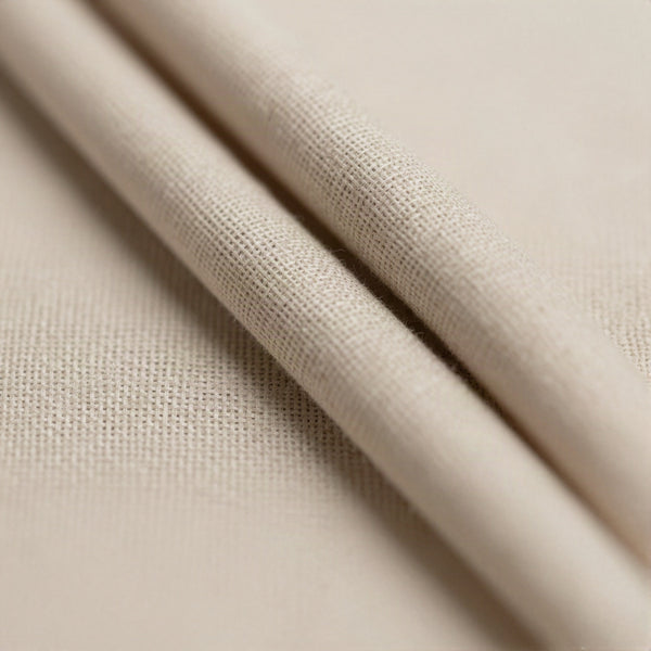 Makronærbillede af beige vævet stof i hørlook